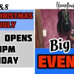 HometownTV placard with logo announcing the Foss Christmas in July event