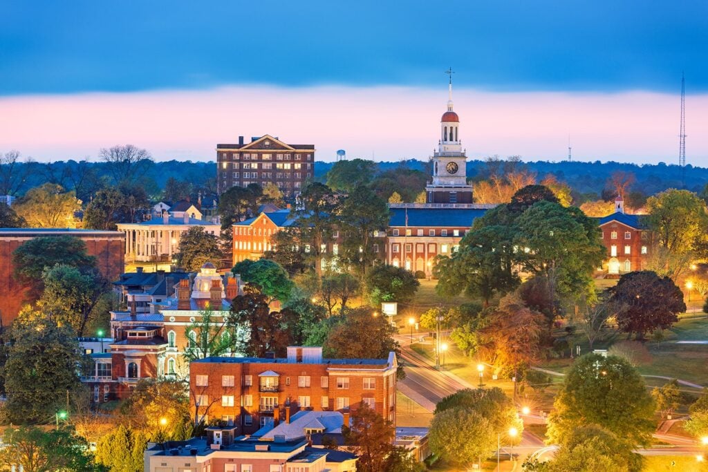 macon georgia usa historic downtown cityscape